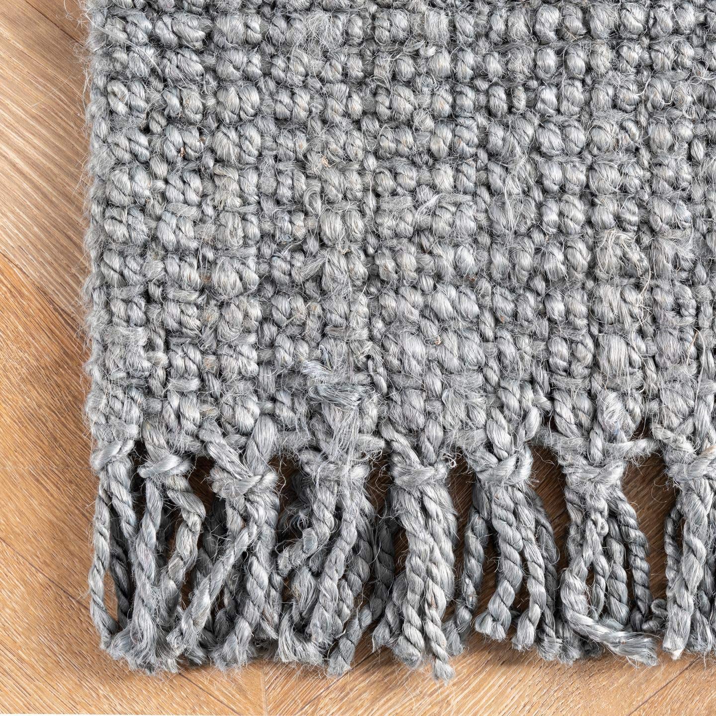 Chunky Loop Grey Jute Rug