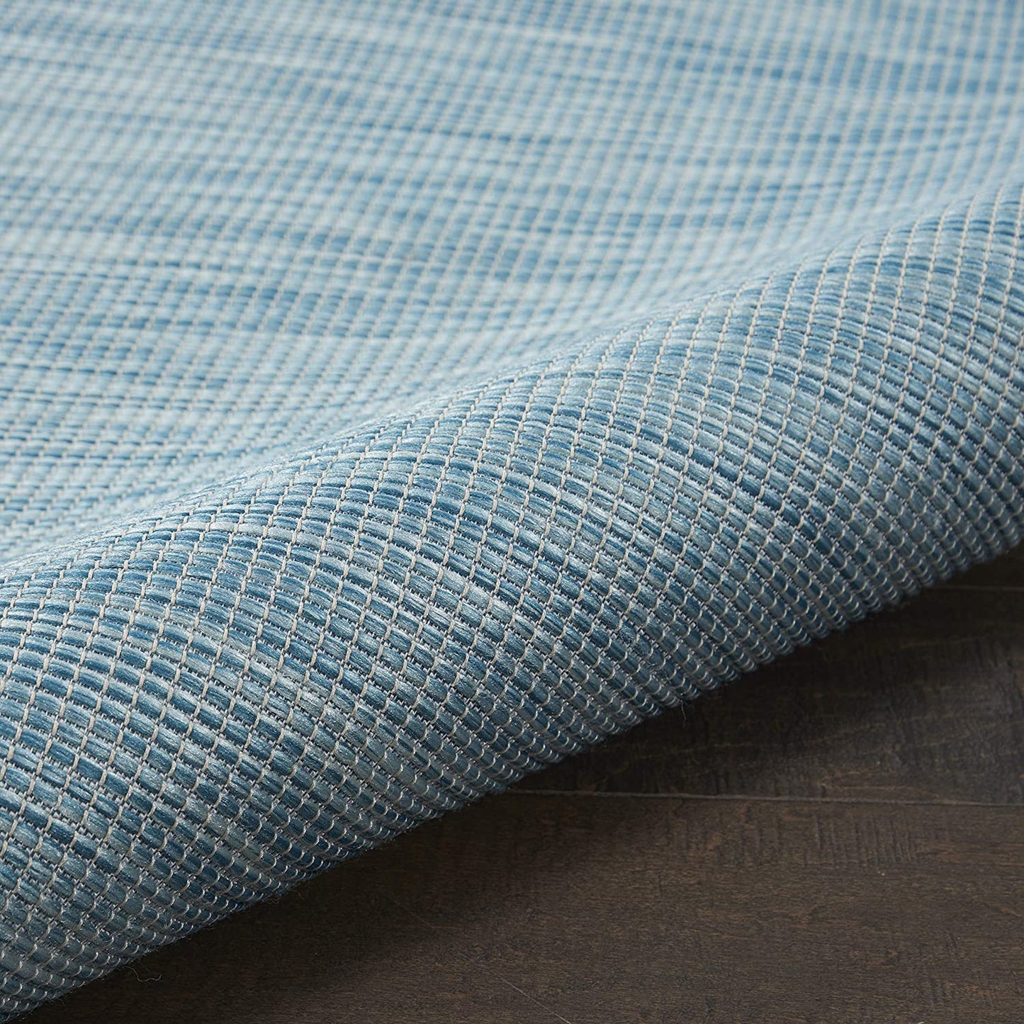 Flat-Weave Indoor/Outdoor Aqua 8' Runner Soft Area Rug