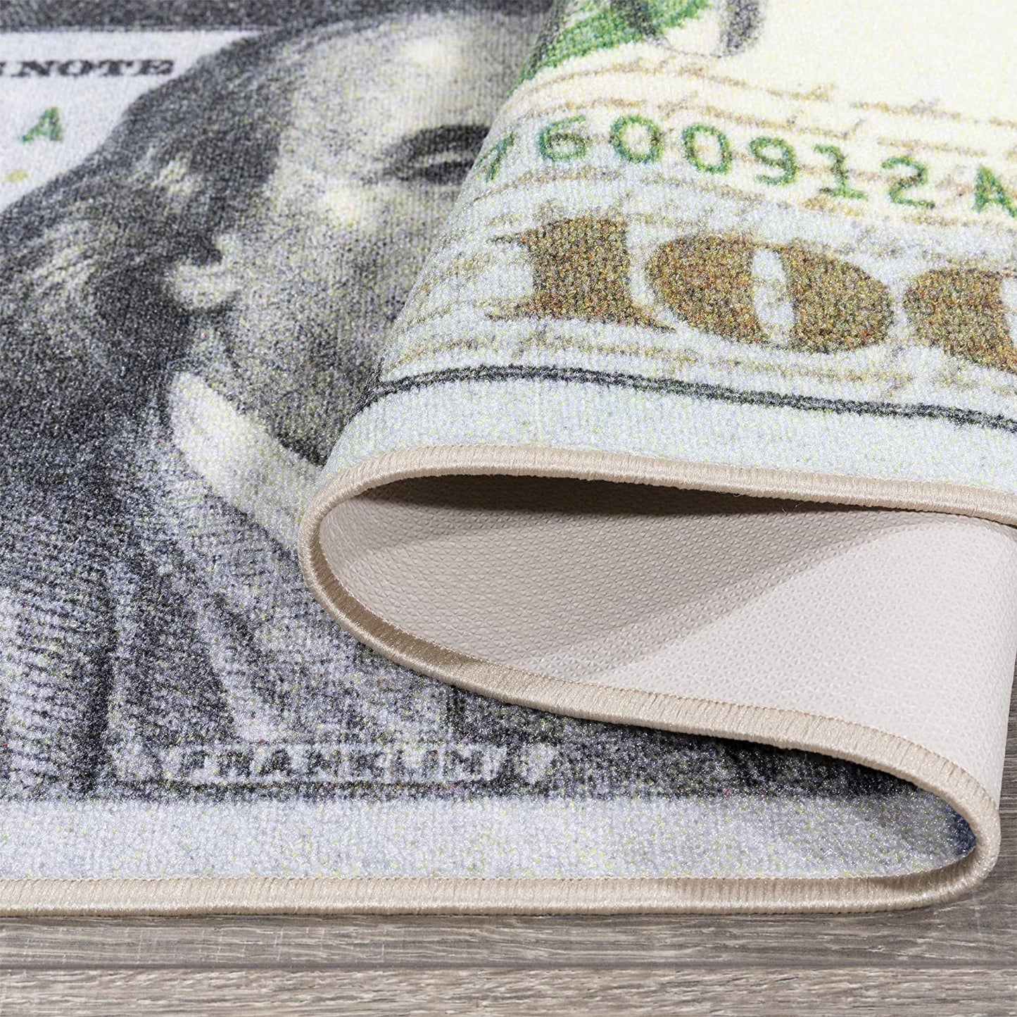 Hundred Dollar Bill Runner Rug, 22" x 53', Multicolor