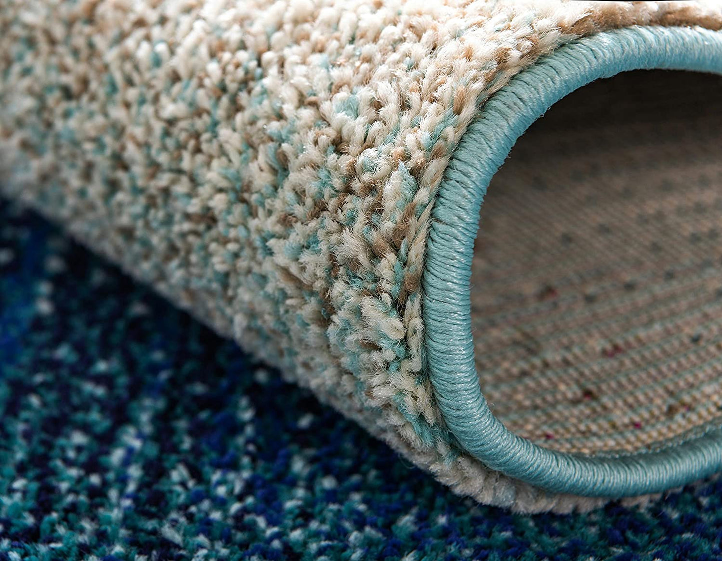 Estrella Collection Vibrant Abstract Blue Area Rug