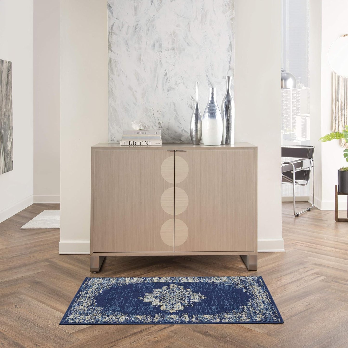 Navy Blue Distressed Persian Area Rugs