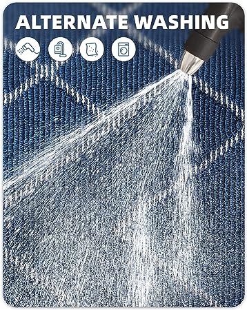 22"x 37.5" Front Boho Non Slip Indoor Entrance Low Profile Machine Washable Door Mat