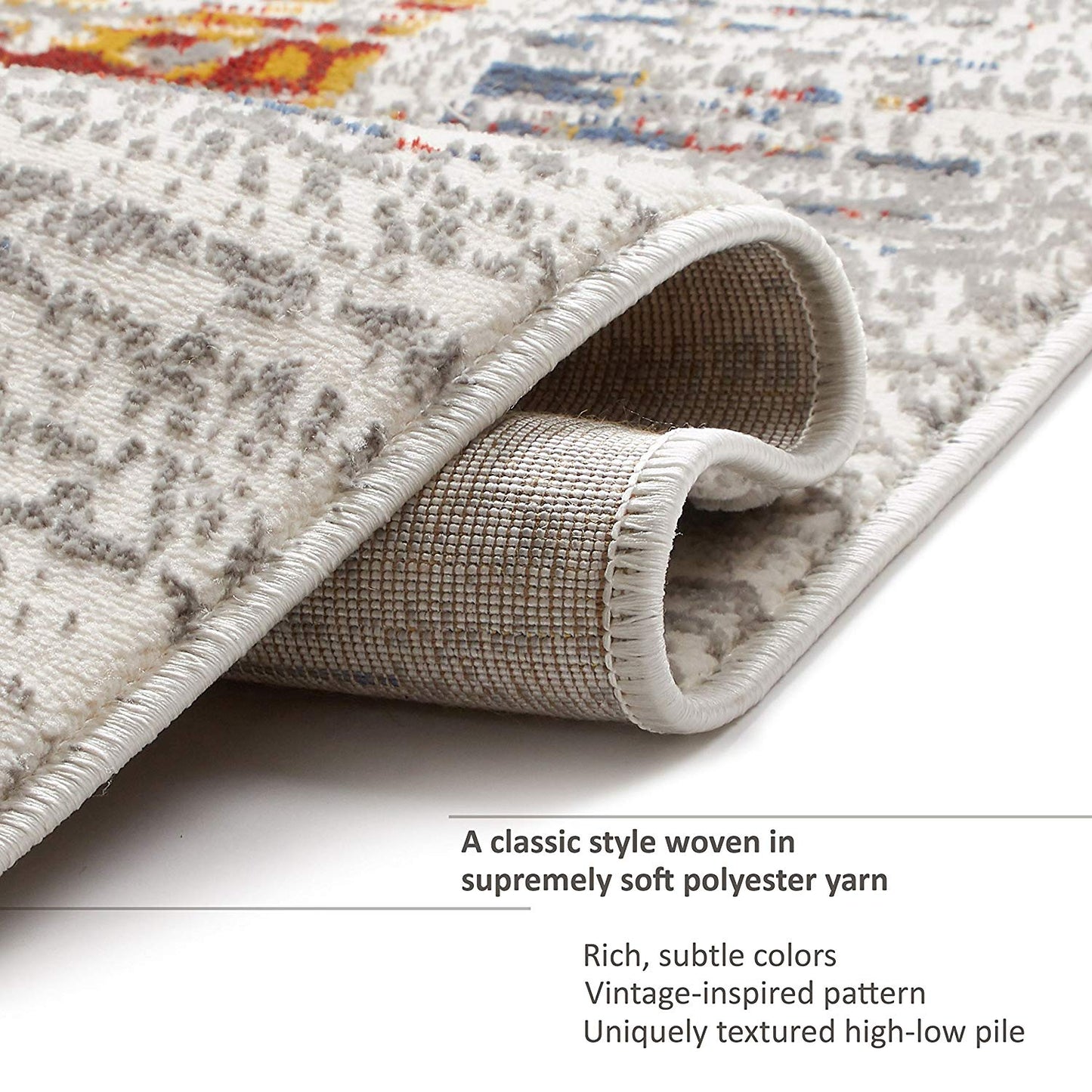 Modern Floral Persian Design Red Blue Area Rug