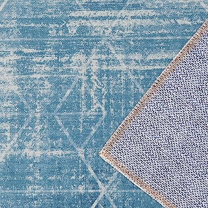 Indoor Floor Cover Vintage Geometric Accent Foldable Thin Rug