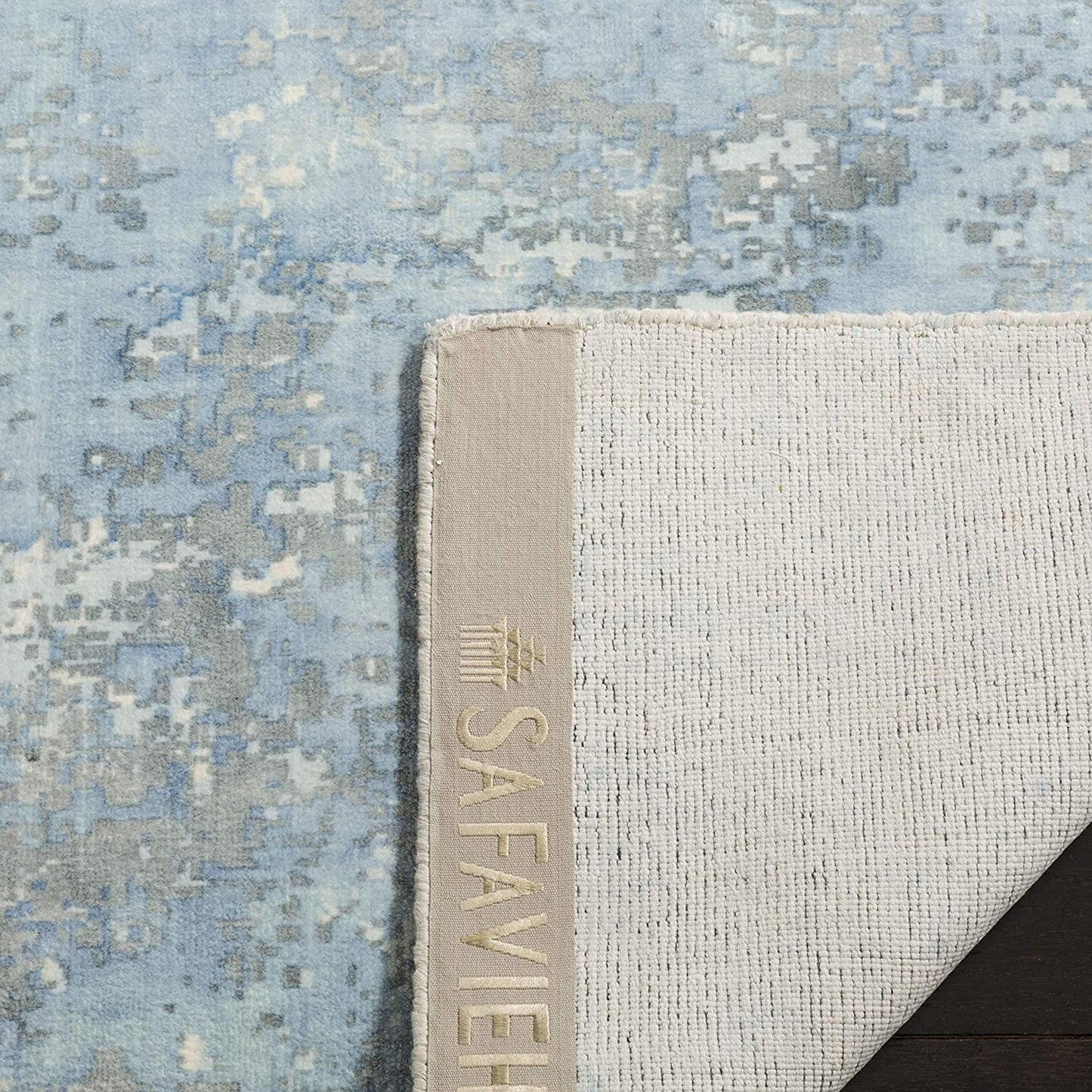 Mirage Collection MIR411A Handmade Modern Abstract Viscose  Area Rug Aqua