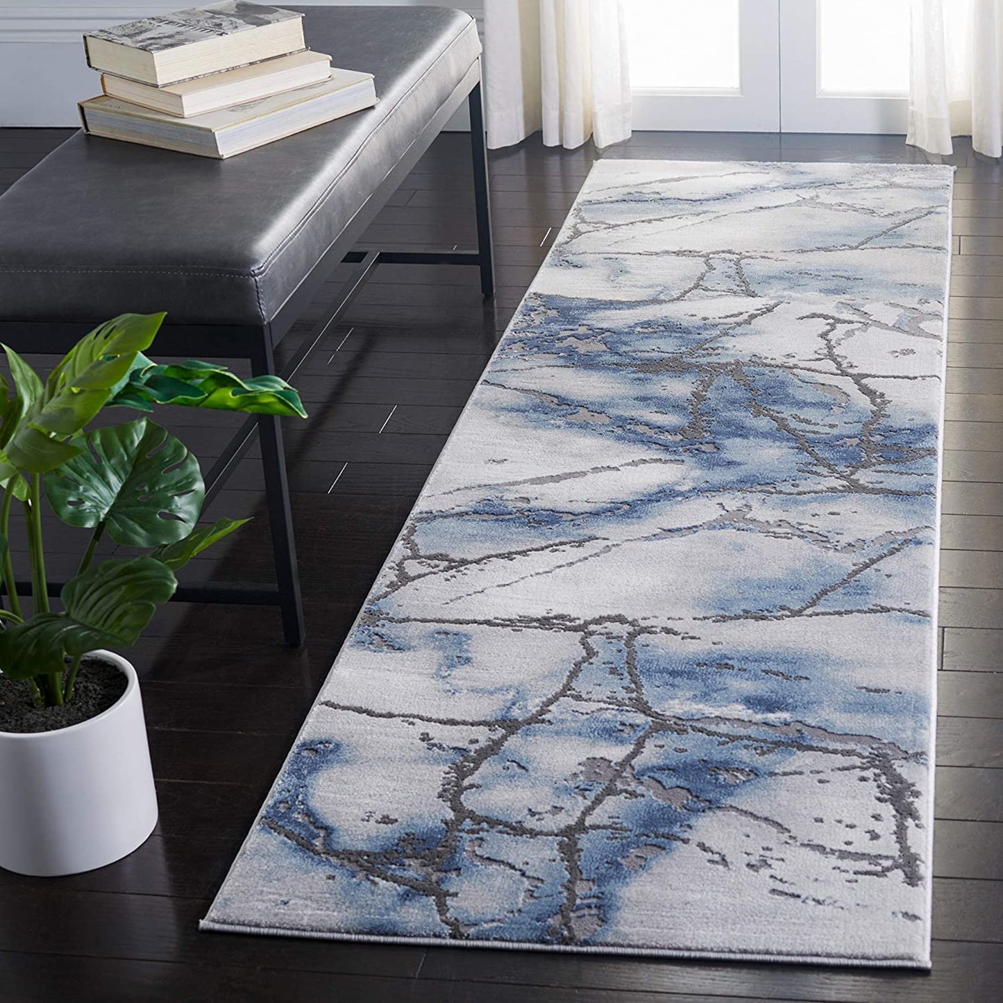 Collection CFT877L Area Rug, Grey/Blue