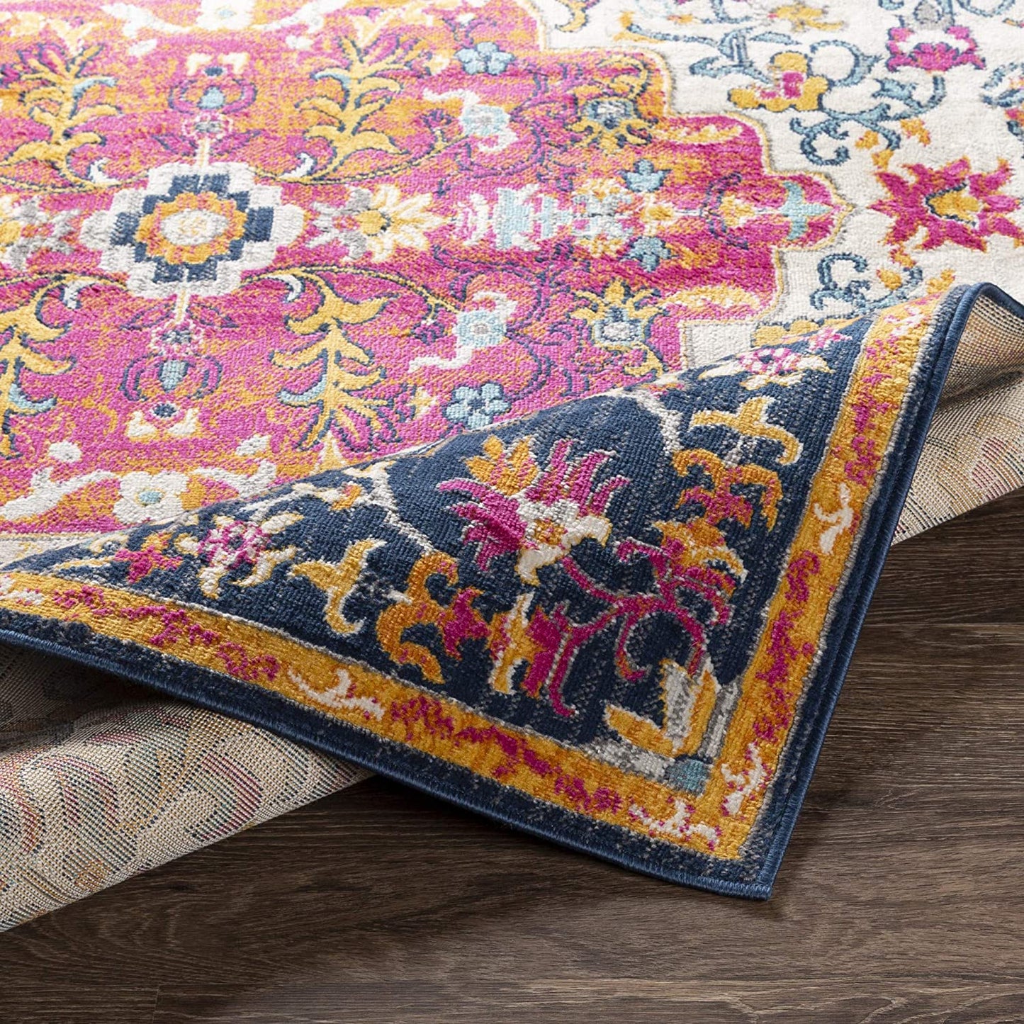 Carldale Distressed Ivory Pink Soft Area Rug