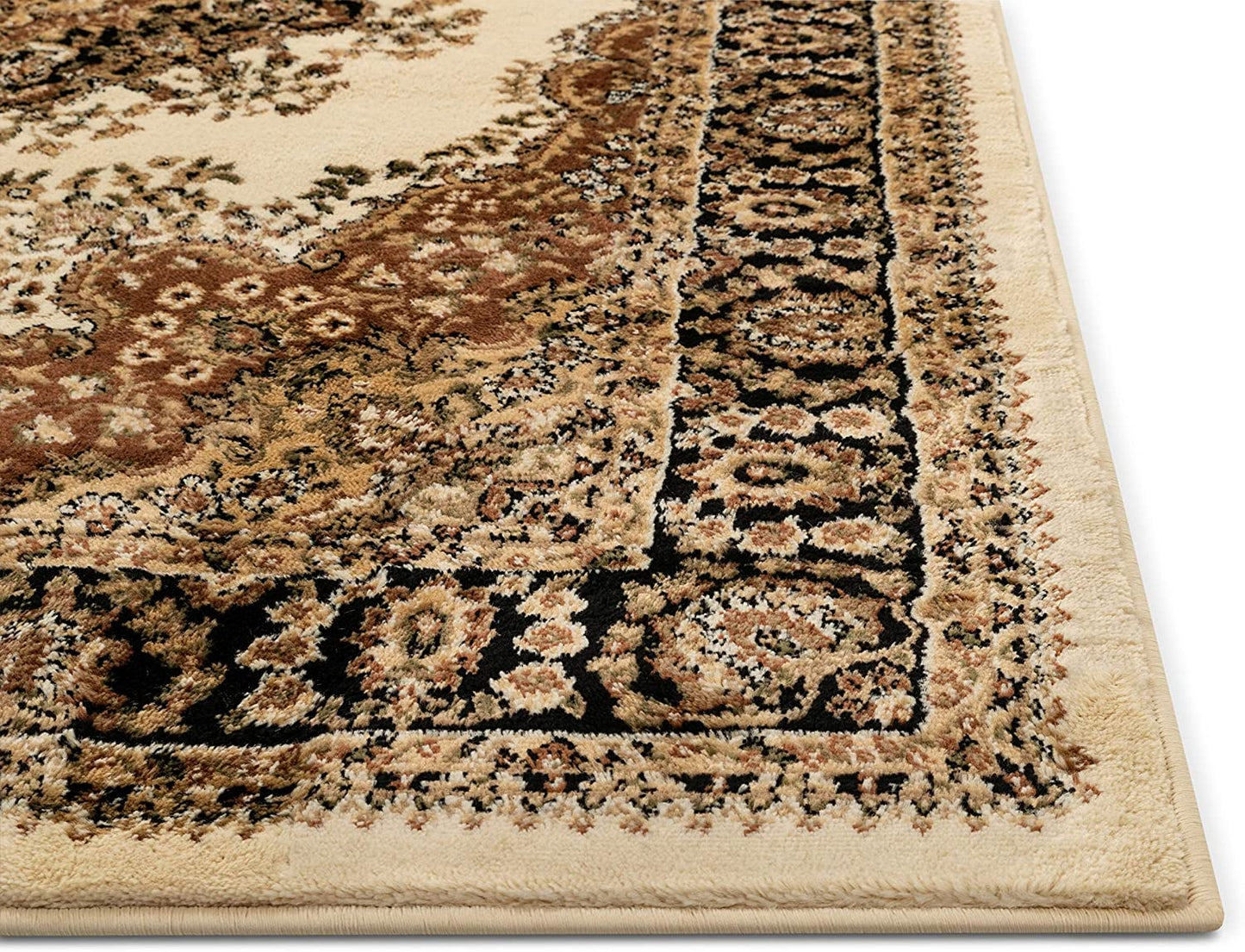 Medallion Oriental Persian Area Rug Ivory