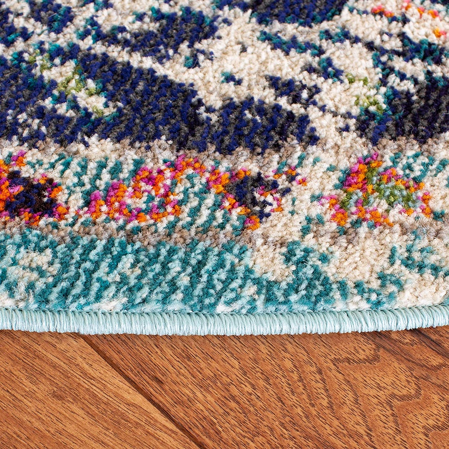 Boho Chic Vintage Medallion Distressed Area Rug Black/Teal