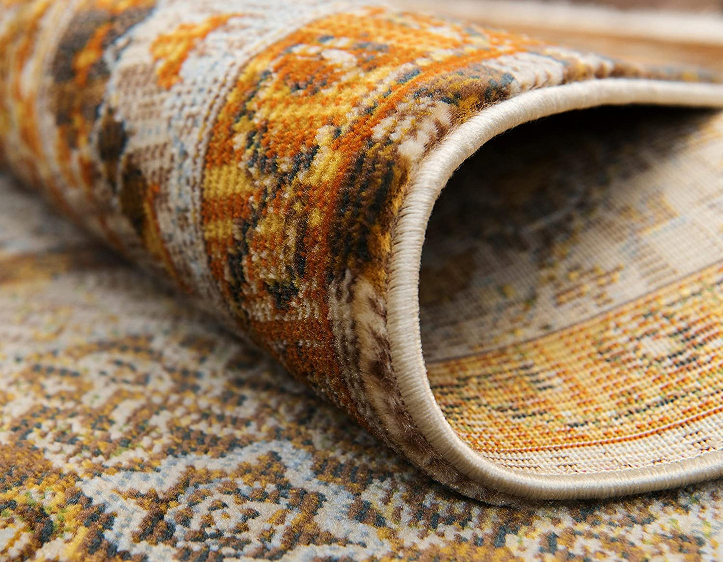 Baracoa Collection Bright Tones Vintage Traditional Beige Area Rug