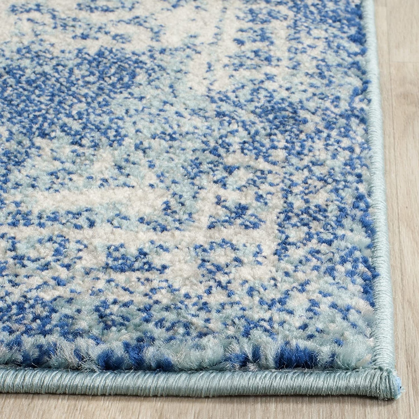 Vintage Oriental Blue and Ivory Soft Area Rug