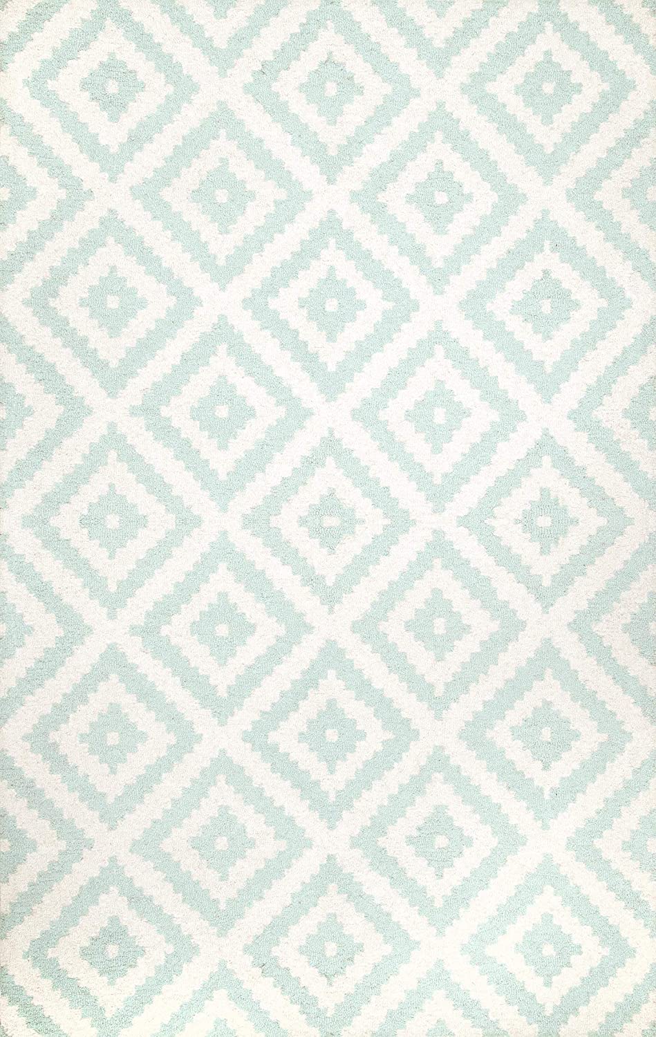 Kellee Aqua Contemporary Wool Area Rug