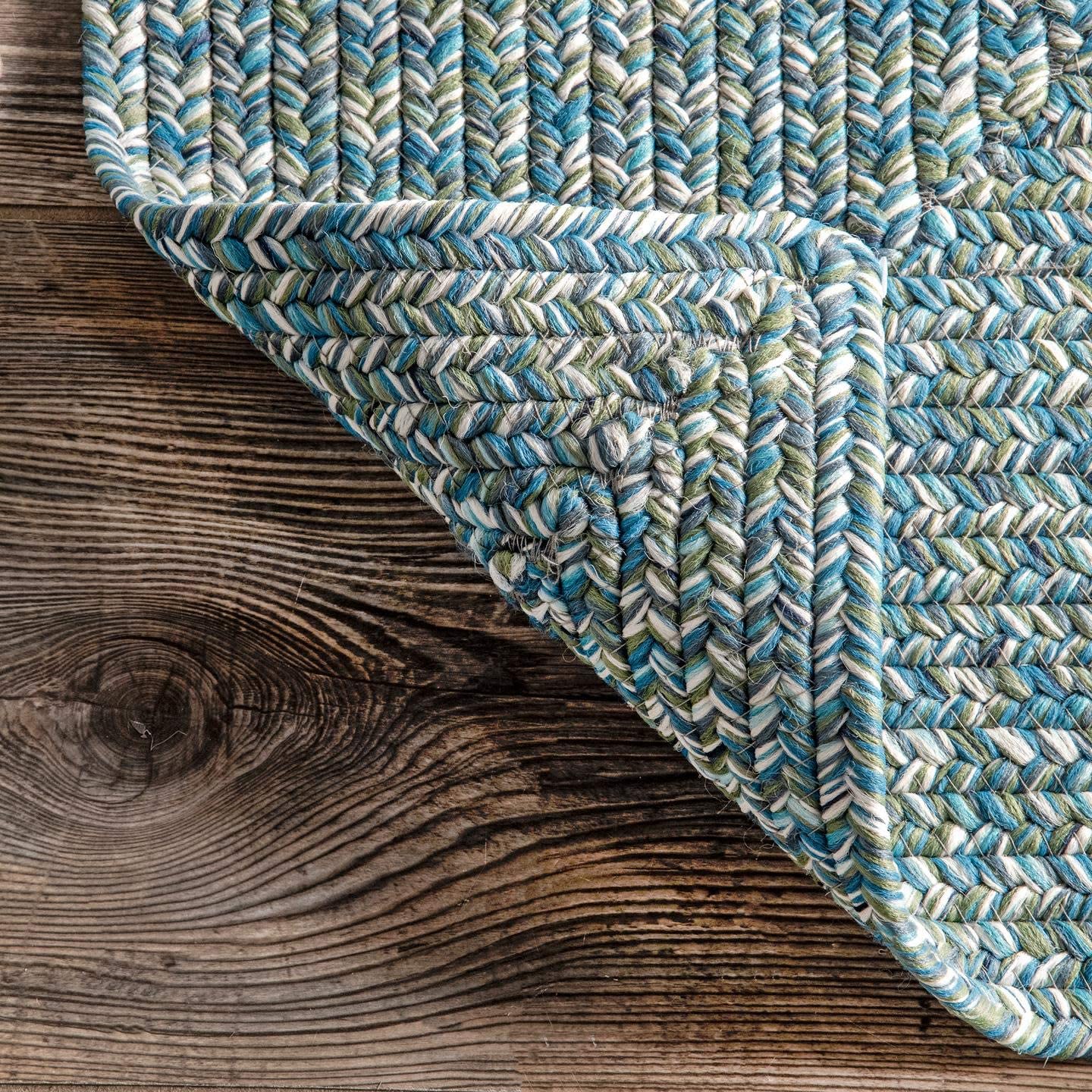 Braided Handmade Aqua Indoor/Outdoor Soft Area Rug