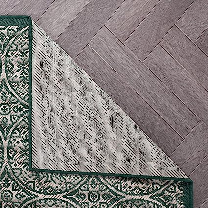 Capri Transitional Floral Circles Textured Flat Weave Easy Cleaning Outdoor Rugs - 2' x 3' Brown