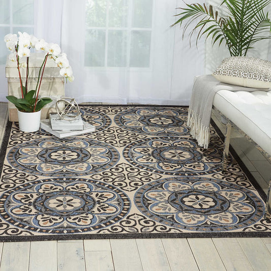 Indoor/Outdoor Area Rug,  IVORY/CHARCOAL