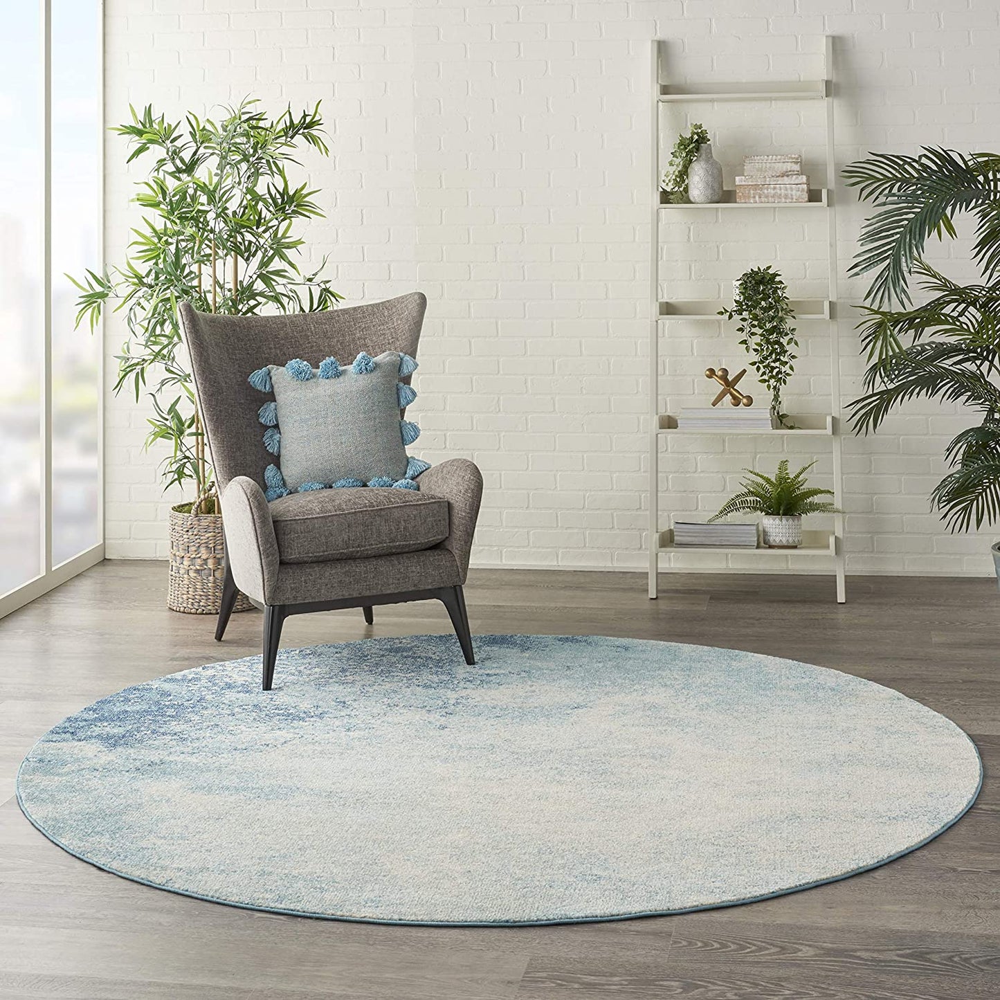 Modern Abstract, Navy/Light Blue,