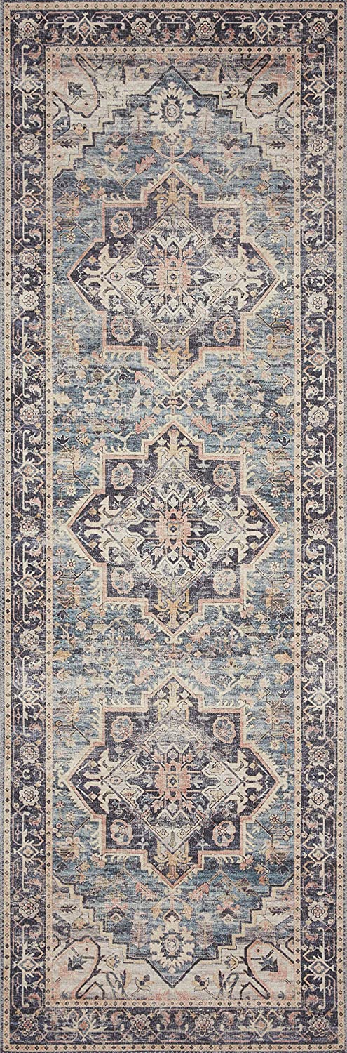 Hathaway Collection  Navy / Multi, Traditional Soft Area Rug