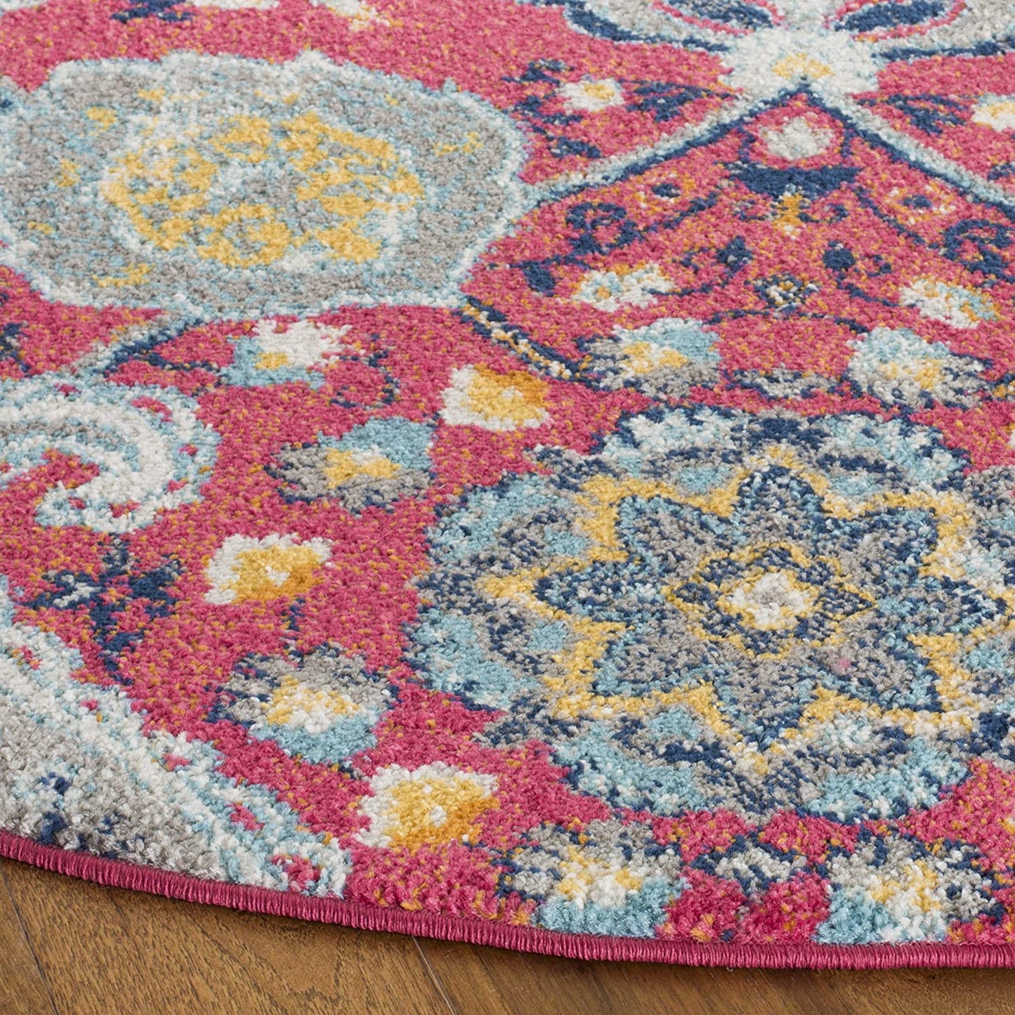 Floral Fuchsia/Gold Soft Area Rugs