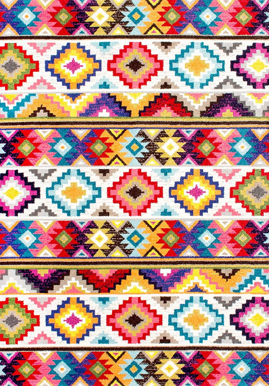 Ritzy Contemporary Retro Area Rug, Multi