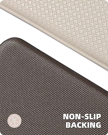 Cushioned Anti-Fatigue Kitchen Mat, Non Skid Waterproof Comfort Standing Kitchen Rugs and Mats, Memory Foam Kitchen mat, 17"x79", Black