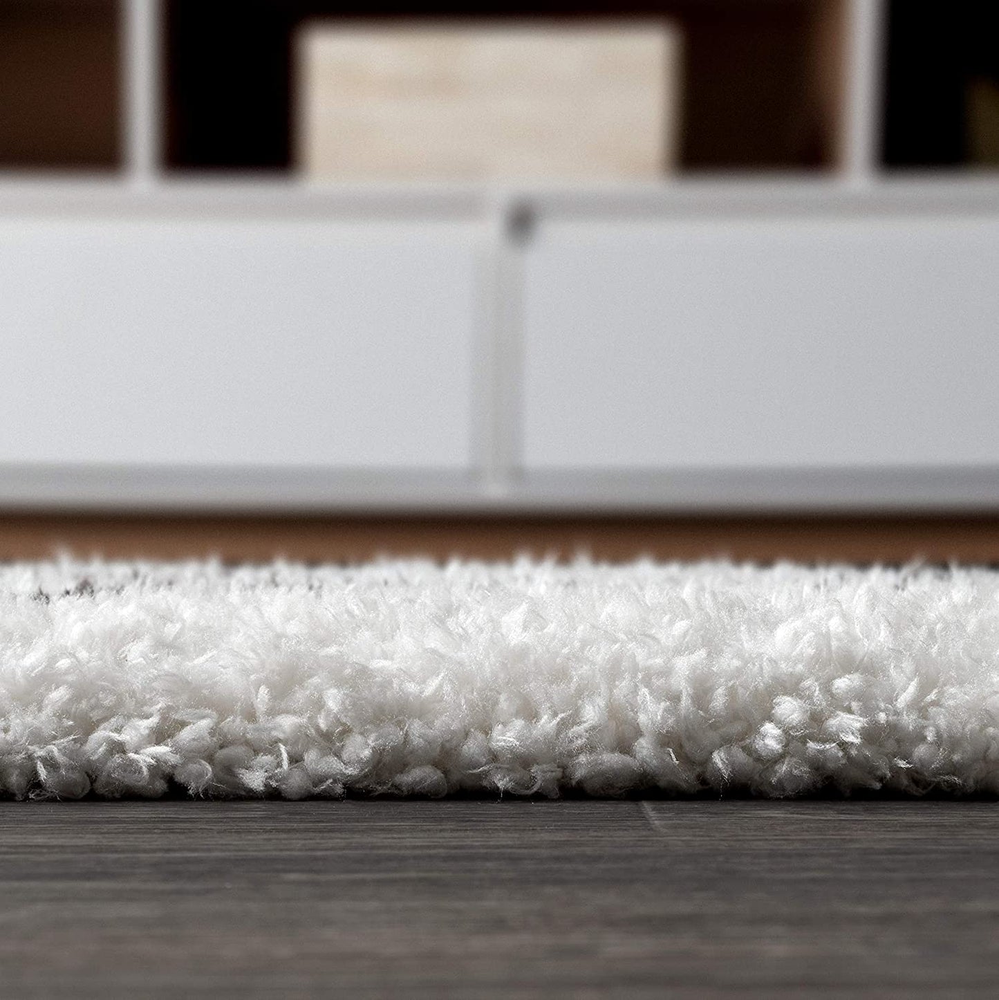 Marrakesh Shag Trellis with Tassels Ivory/Charcoal Soft Area Rug