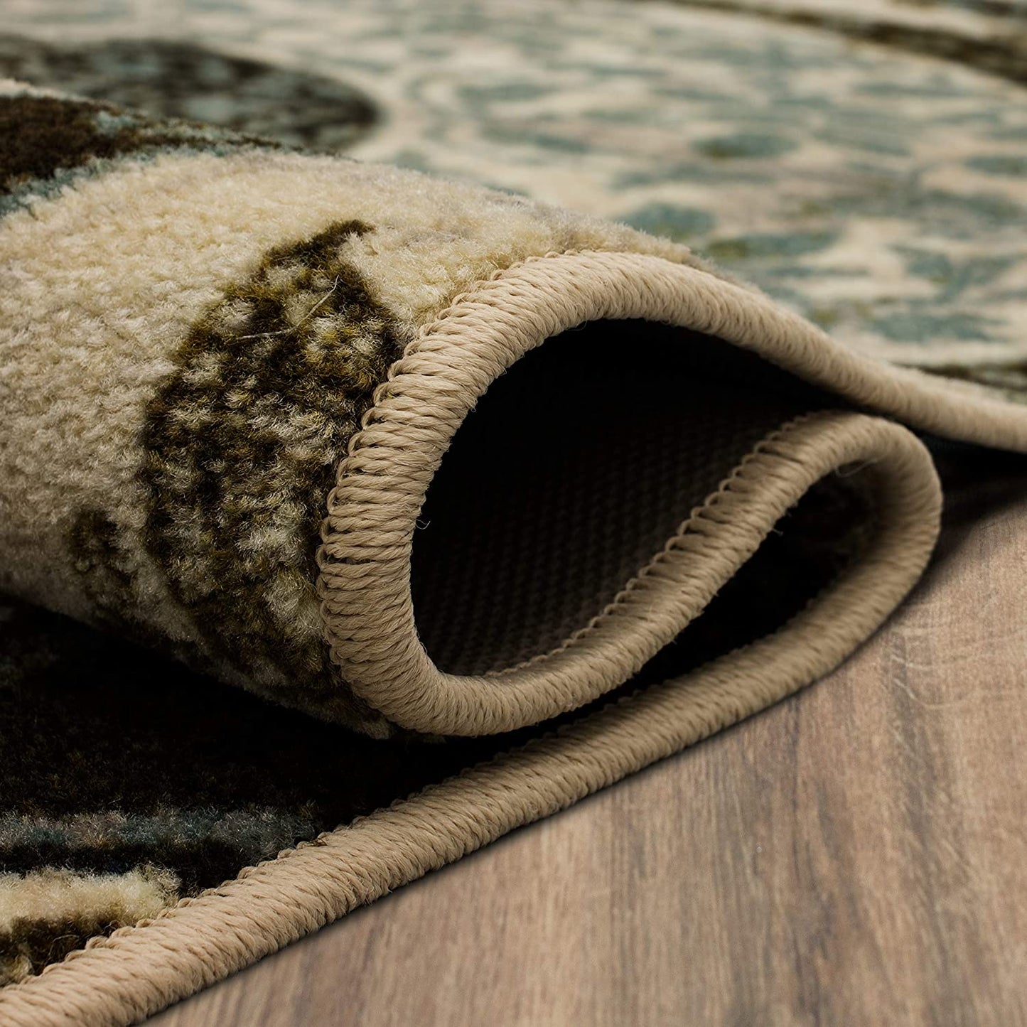 Medallion Area Rugs Blue Brown Light Multi-color