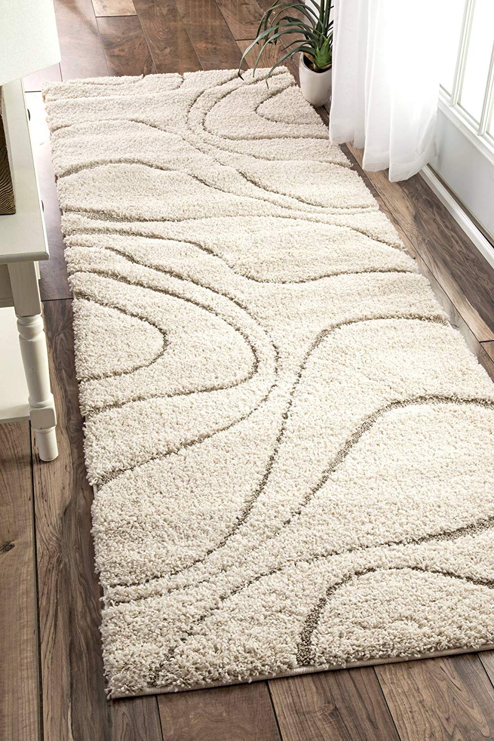 Cream Beige Soft Plush Shag Area Rug