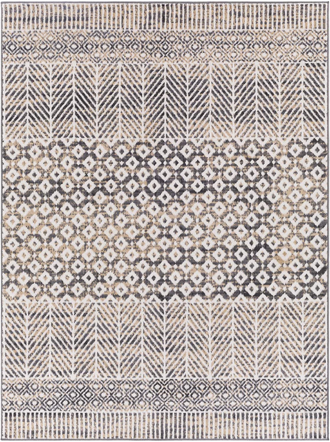 Bohemian Moroccan Adalyn Soft Area Rug Gray/Butter