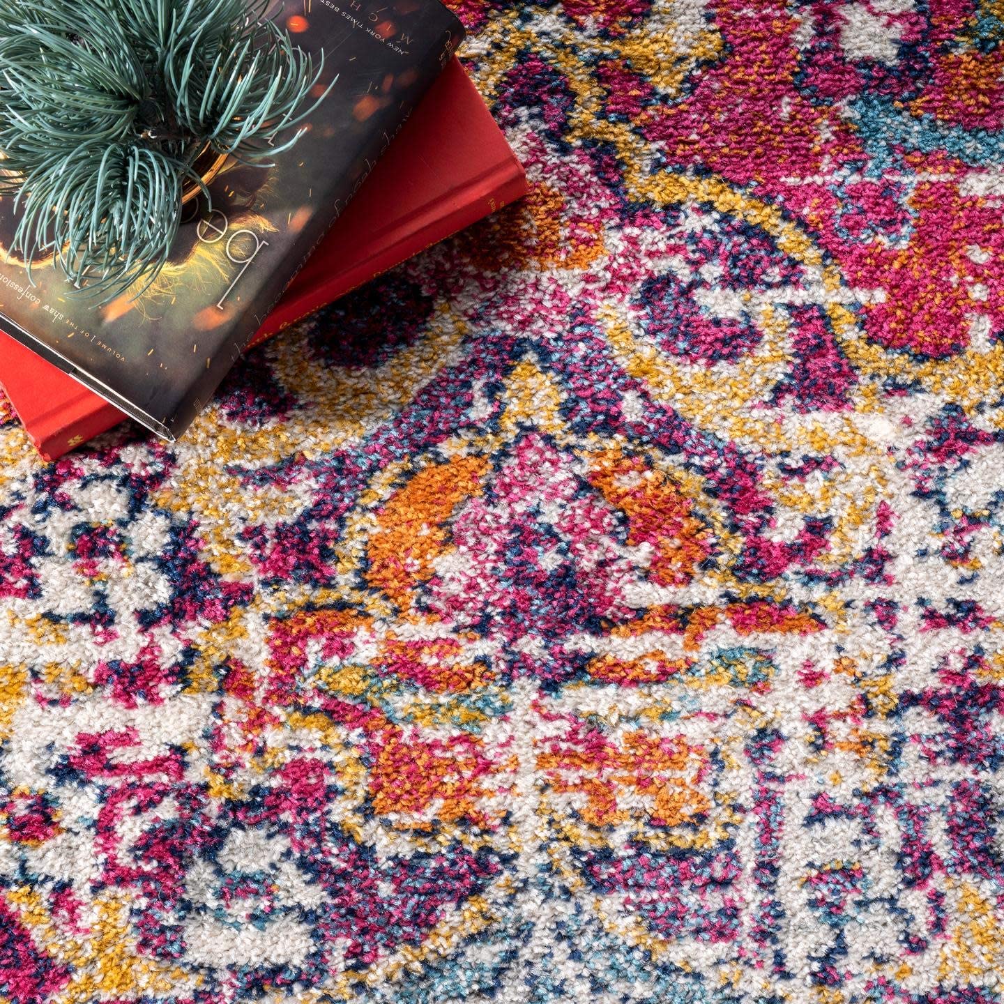 Vintage Medallion Floral Multi Soft Area Rug