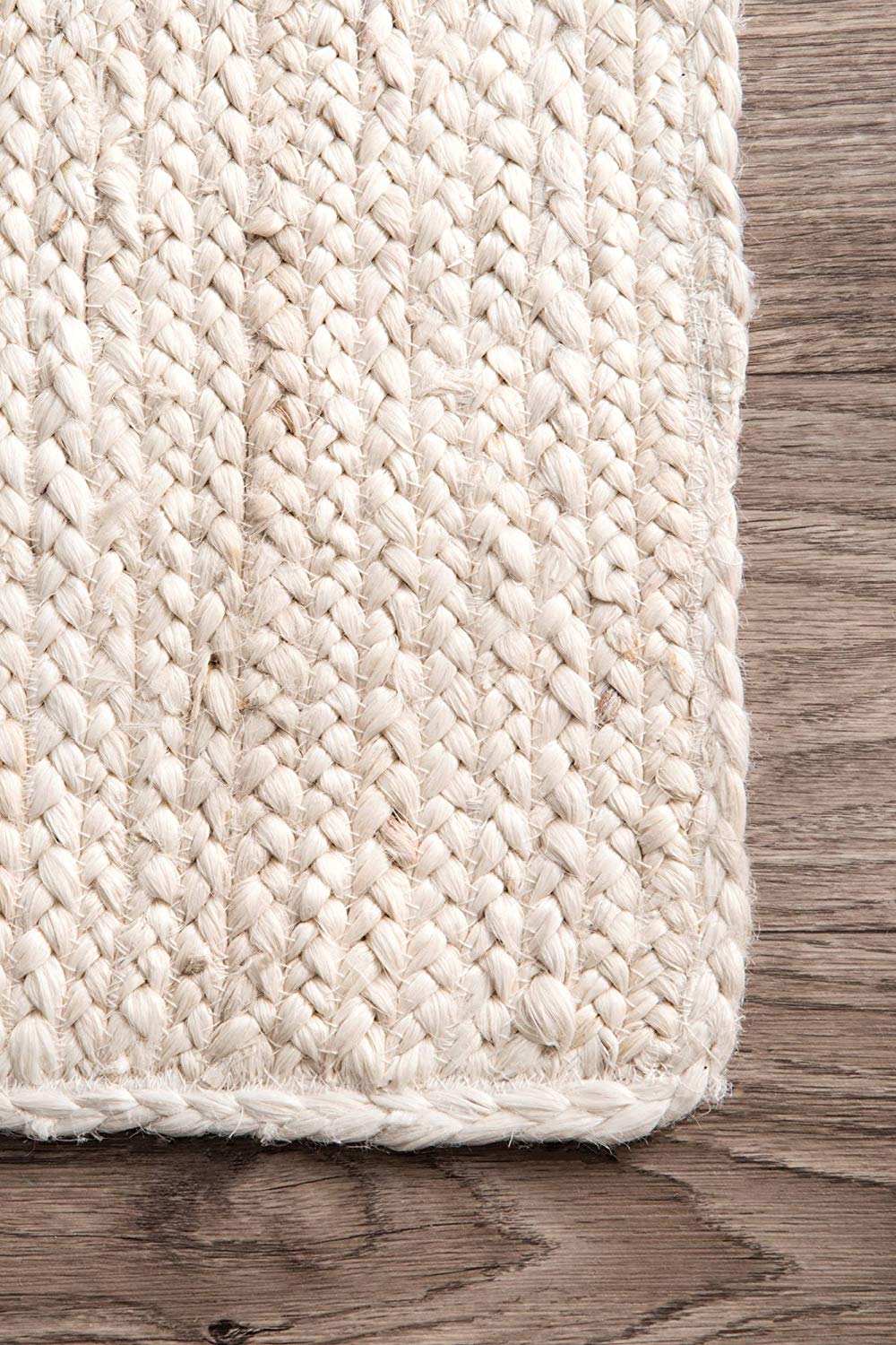 Handmade Braided Off-white Jute Area Rugs