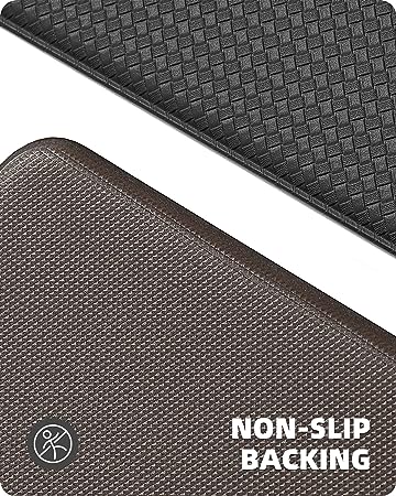 Cushioned Anti-Fatigue Kitchen Mat, Non Skid Waterproof Comfort Standing Kitchen Rugs and Mats, Memory Foam Kitchen mat, 17"x79", Black
