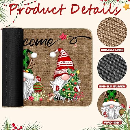Set of 2 Waterproof Non-Slip Welcome Floor Mat Low-Profile Holiday Home Bathroom Decoration (17x29 17x47 Inch) (Pattern-01)