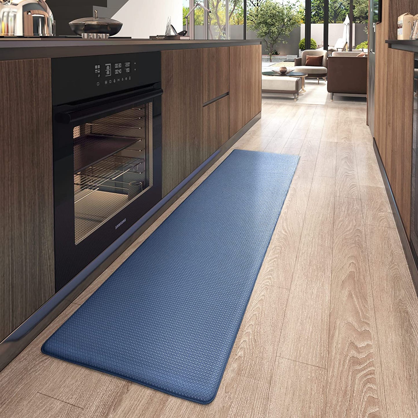 Cushioned Anti Fatigue, Non Slip Padded, 17"x79" Long Foam, Waterproof Stain Resistant, Kitchen Runner Rug