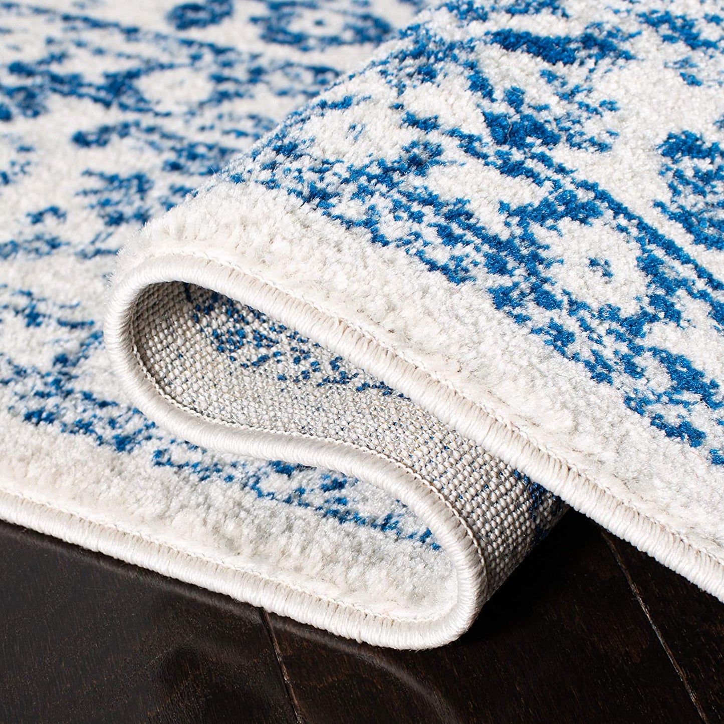 Vintage Oriental Silver and Ivory Area Rug