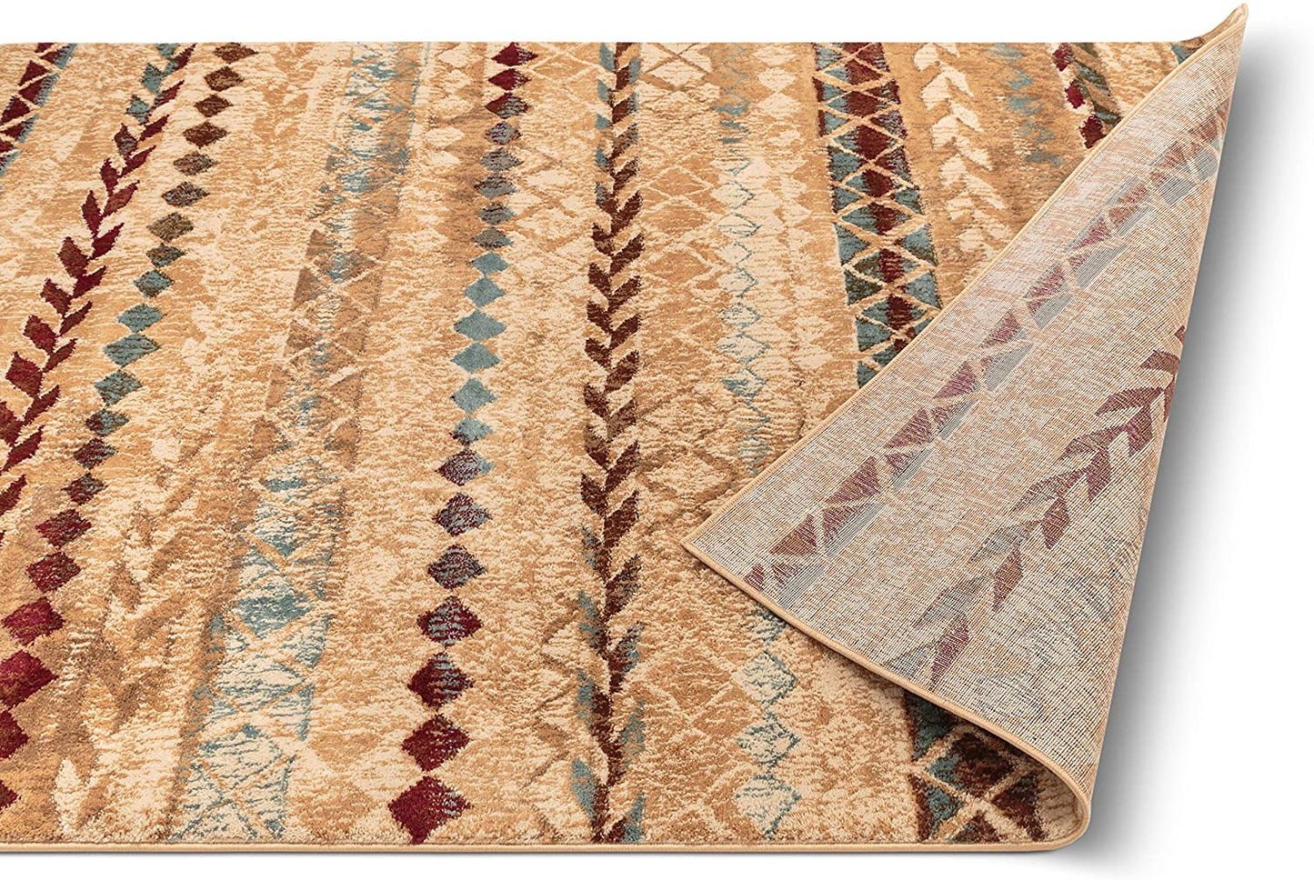 Moroccan Stripes Area Rug Ivory Multicolor