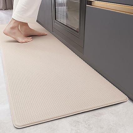 Cushioned Anti-Fatigue Kitchen Mat, Non Skid Waterproof Comfort Standing Kitchen Rugs and Mats, Memory Foam Kitchen mat, 17"x79", Black
