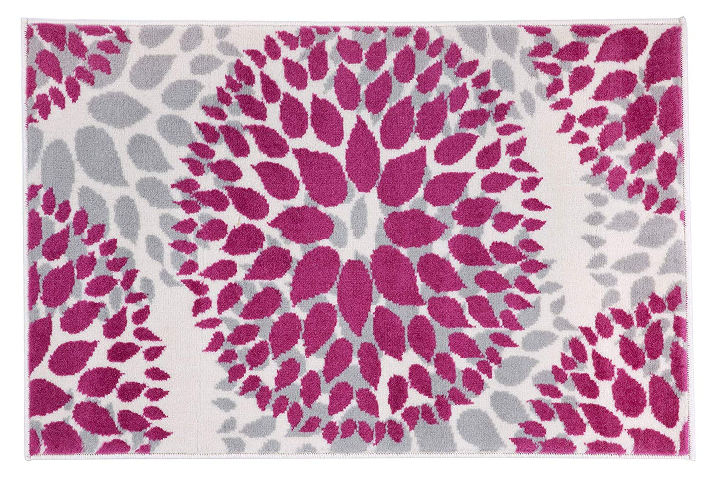 Floral Pink Gray Area Rugs