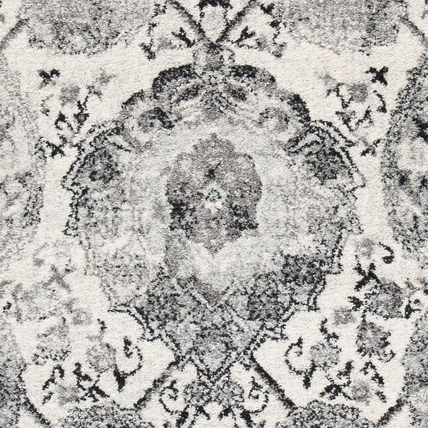Floral Cream/ Silver Soft Area Rugs