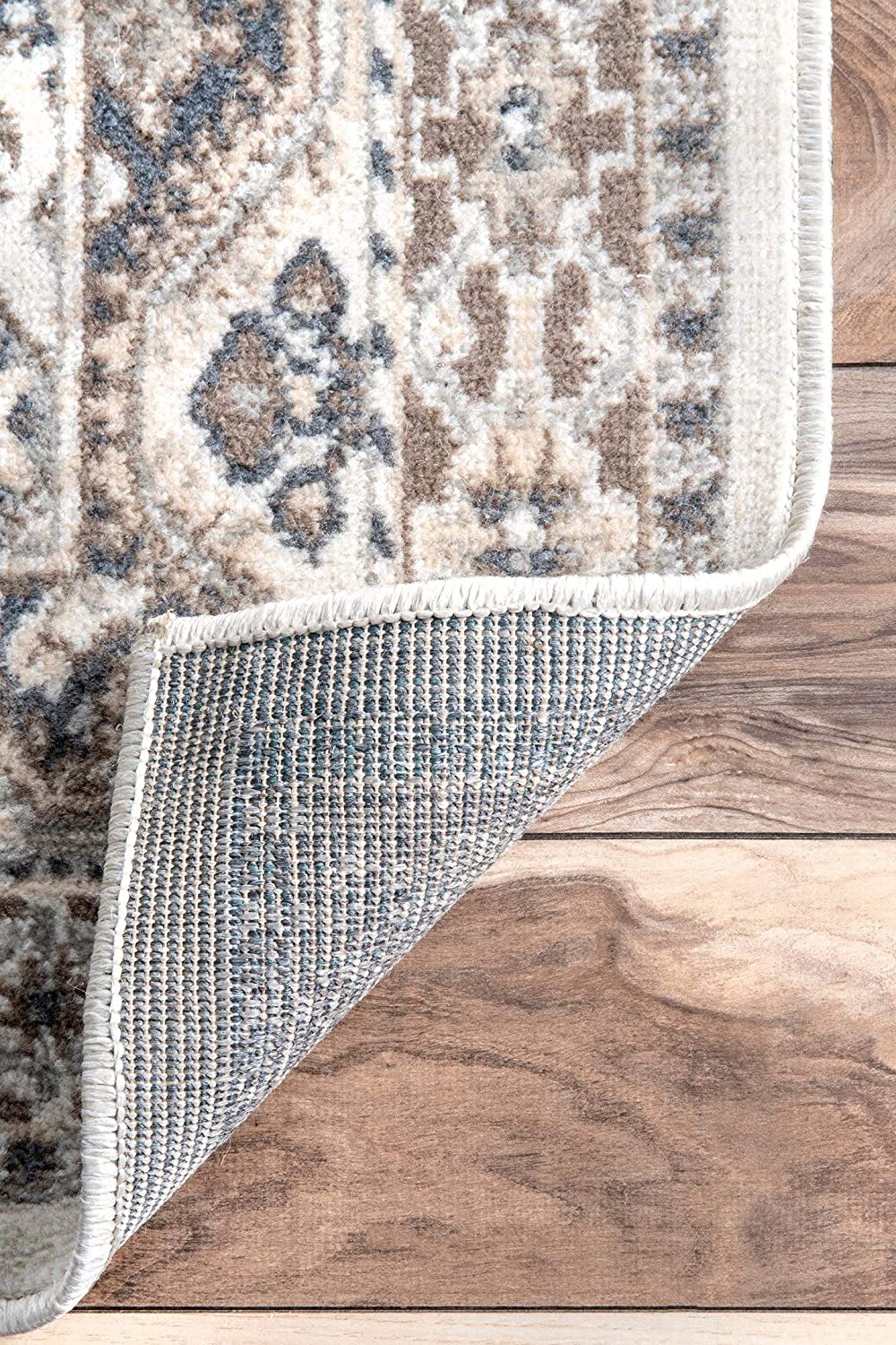Becca Vintage Tile Area Rug, Oval, Beige