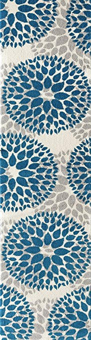 Floral Gray/Grey Turquoise Blue Area Rug