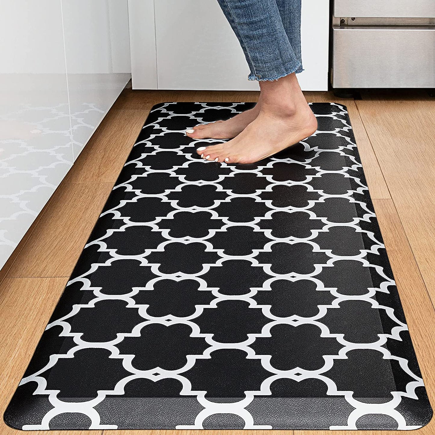 1/2 Inch Thick Cushioned Anti Fatigue Waterproof Kitchen Rug, 17.3"x28"- Grey
