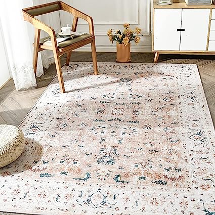 Brick Red Vintage Persian Traditional Area Rug