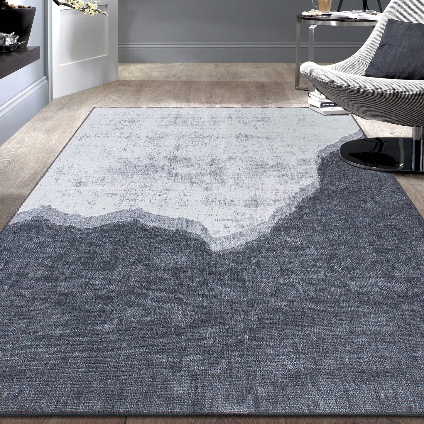 Contemporary Modern Abstract Stain Resistant Flat Weave Eco Friendly Premium Recycled Machine Washable Area Rug 8'4"x11'6" Ivory