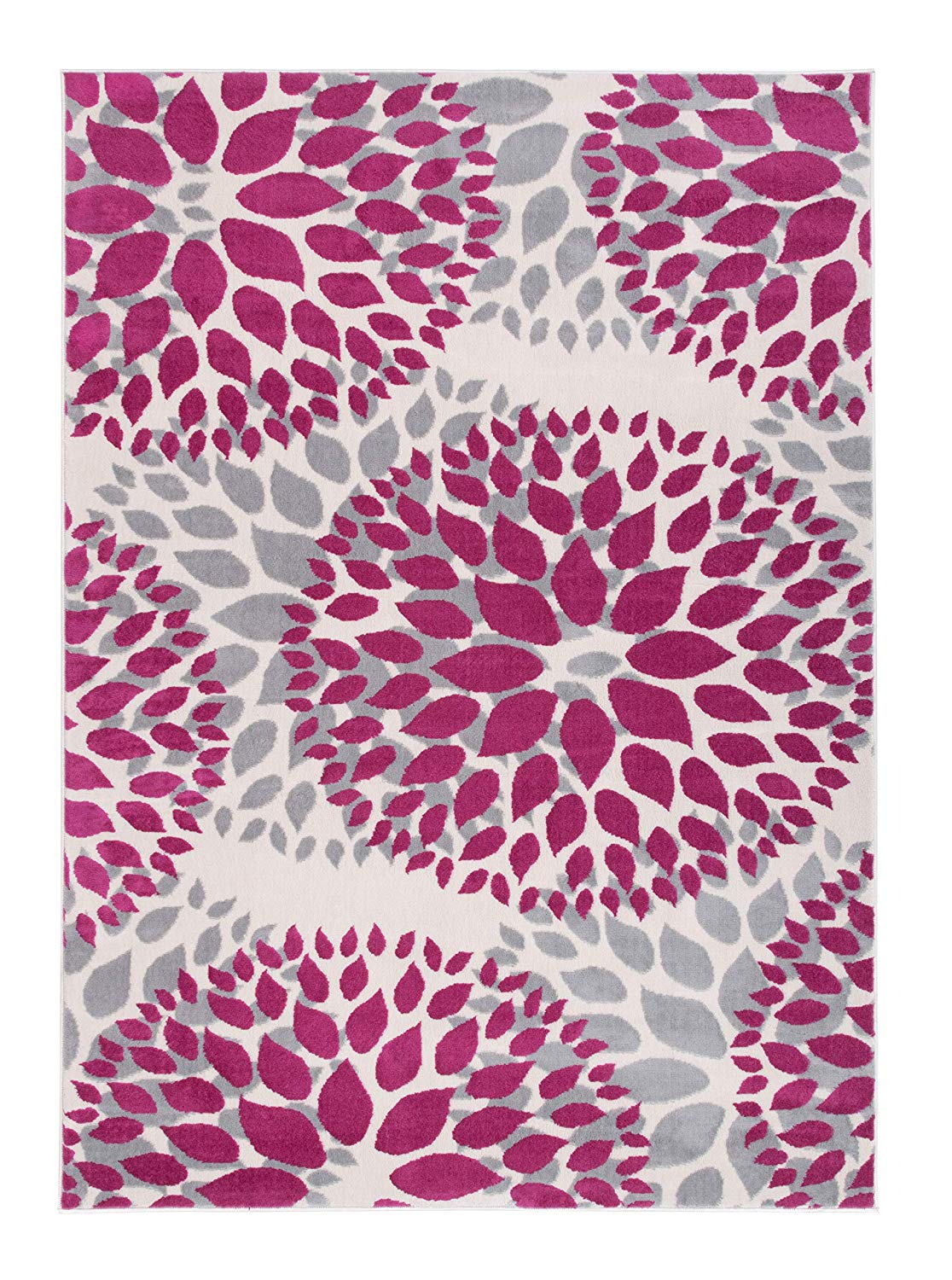 Floral Pink Gray Area Rugs