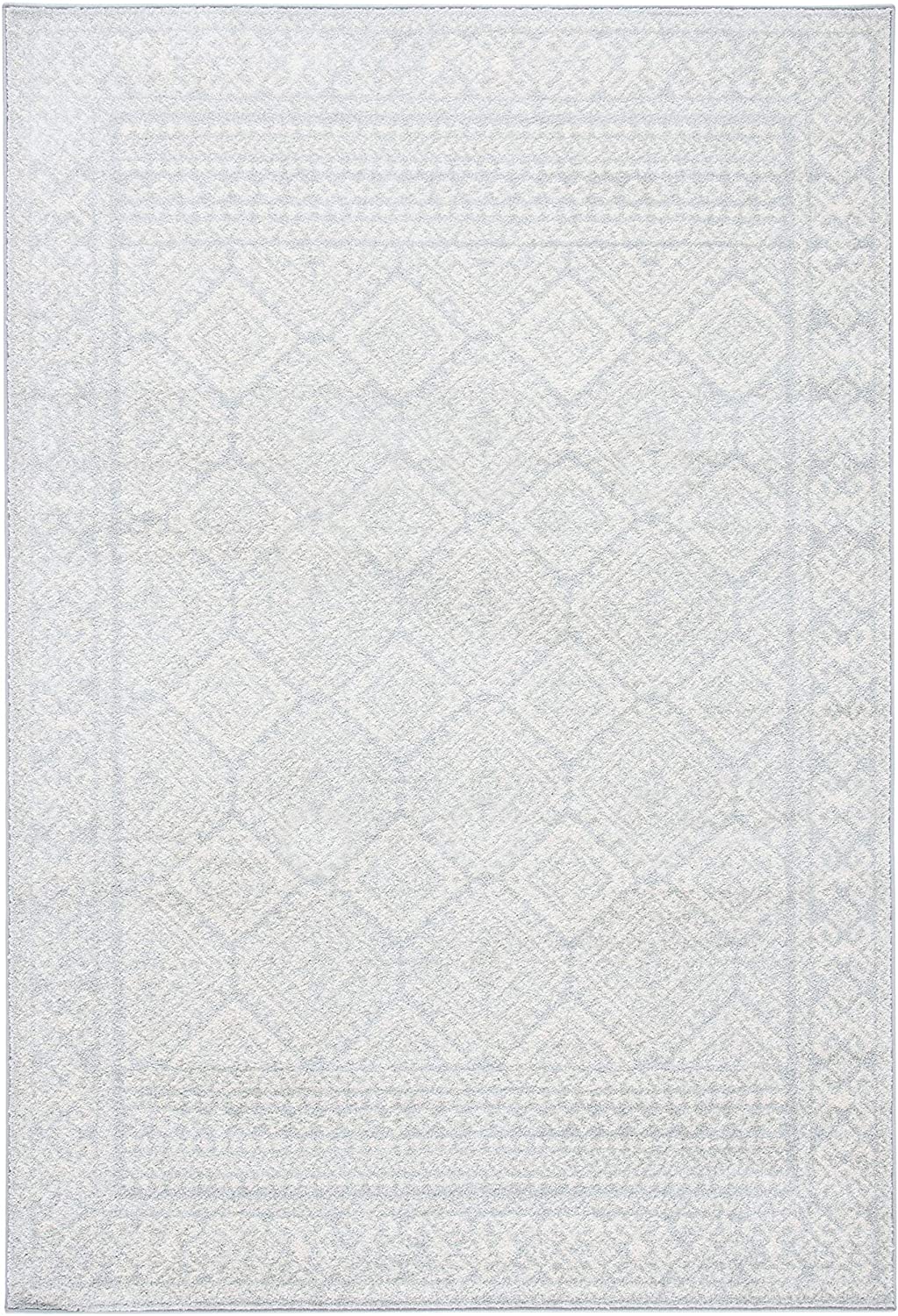 Moroccan Boho Distressed Area Rug Light Grey / Ivory