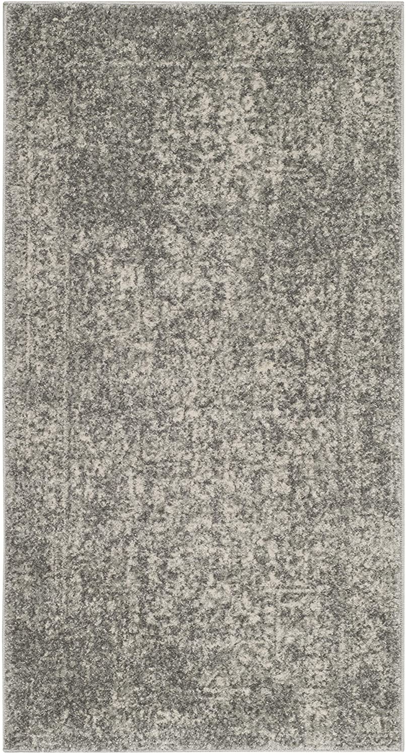 Vintage Oriental Silver and Ivory Square Area Rug