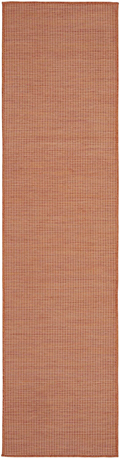 Flat-Weave Indoor/Outdoor Terracotta Soft Area Rug