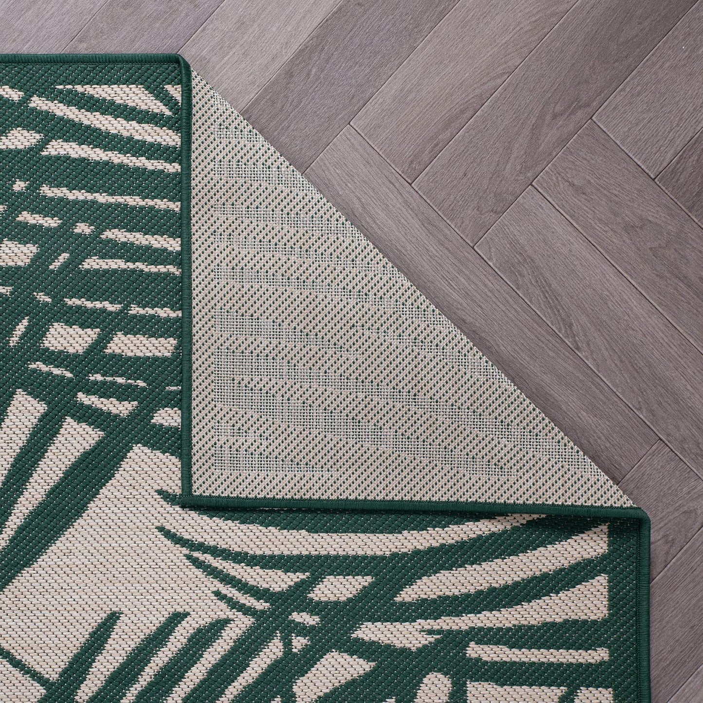 Contemporary Palm Leaf Flat Weave Rugs for Indoor/Outdoor