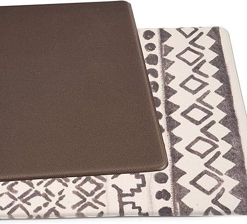 Distressed Bohemian Anti Fatigue Standing Mat 18" x 30" Gray