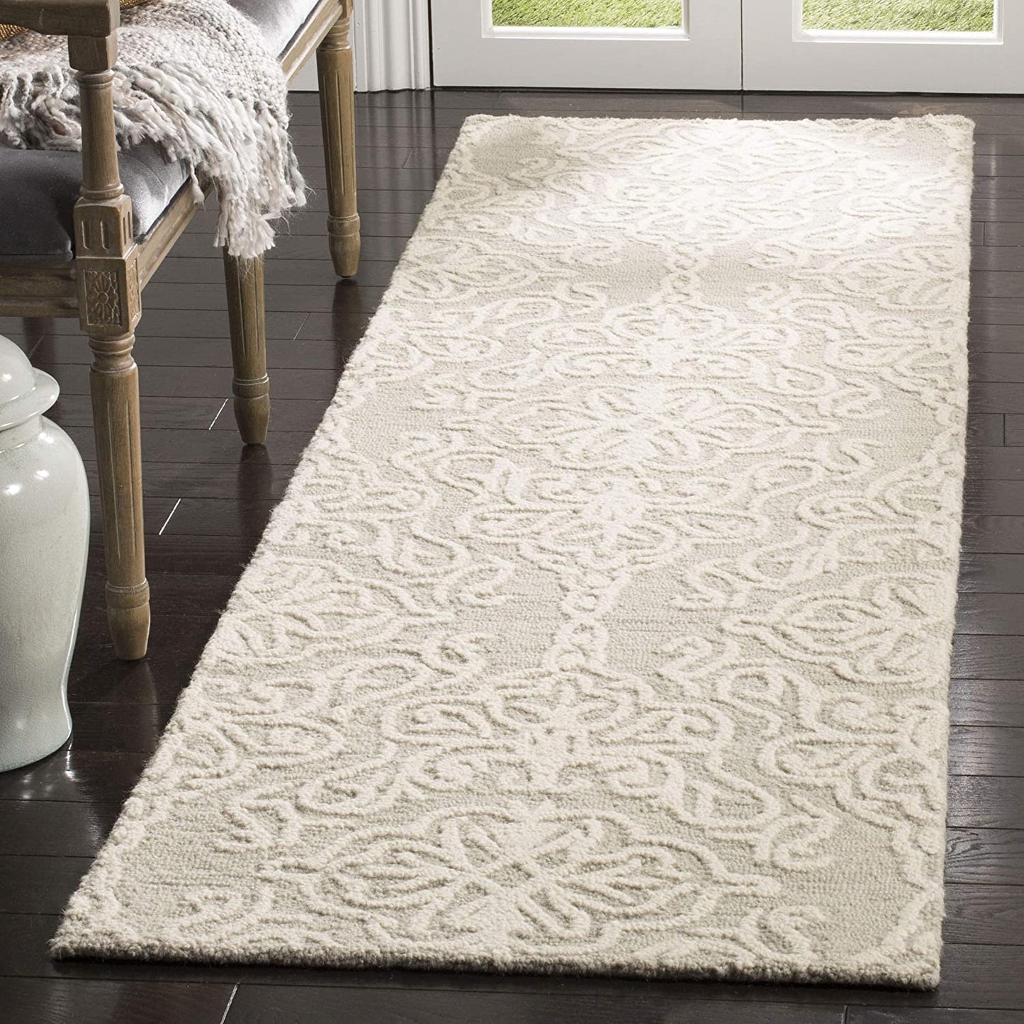 Blossom Collection BLM112B Handmade Premium Wool Soft Area Rug Beige / Ivory